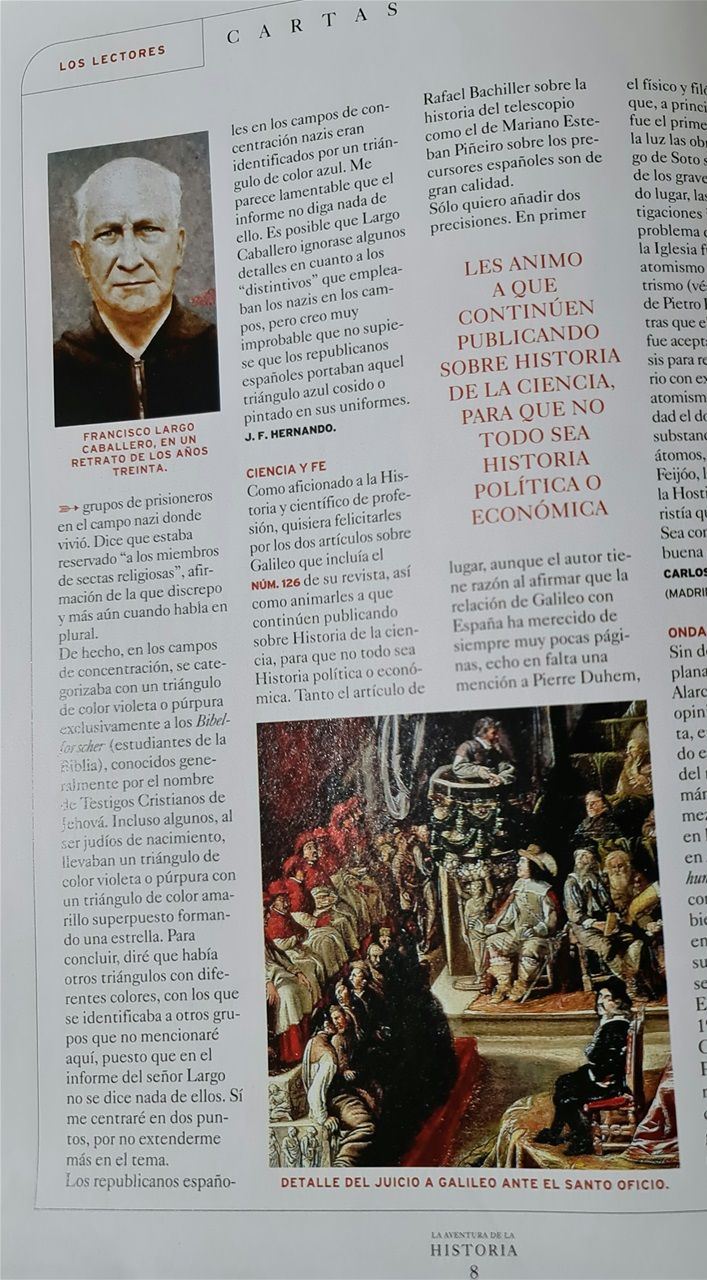 Una sección de página de la revista: La Aventura de la Historia, donde se encuentra el artículo.